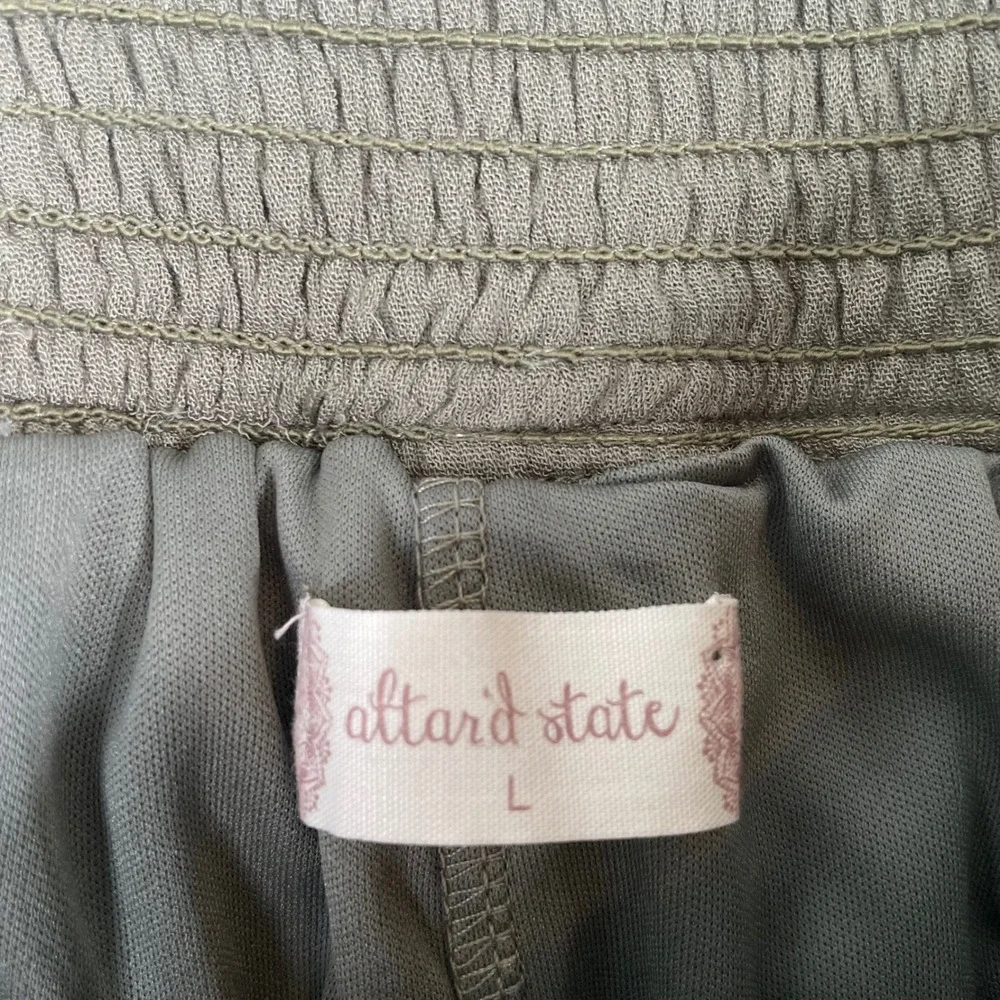 Altard State Womens L Sage Green Wide Leg Palazzo Pants Corset Waist Lace 17G361 - Picture 11 of 13